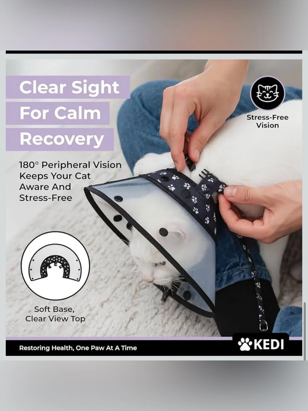 Cat Recovery Cone Kit Post Surgical Soft Pet Vest, Collar, and Non-Irritating Pr